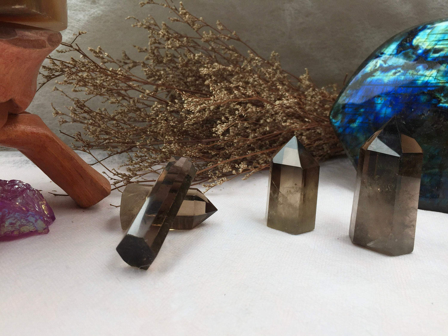Smoky Quartz Tower,Smoky Quartz Point,Crystal Tower/Wand,Healing Crystal,Reiki Chakra Stone,Home Decor,For Gift