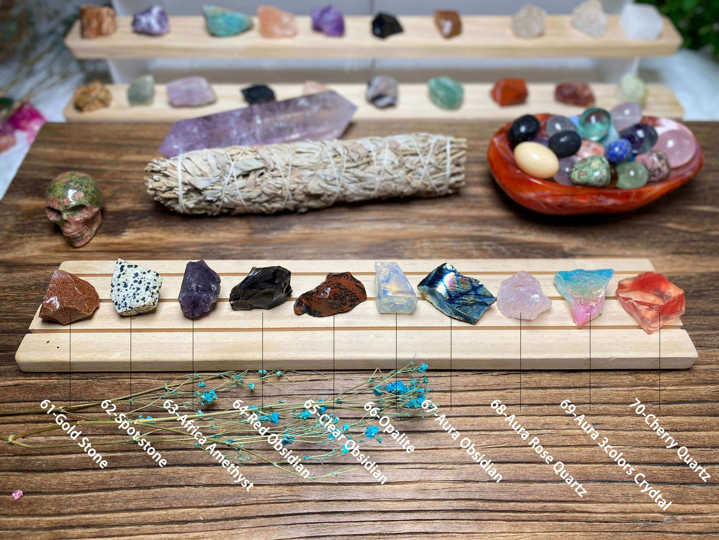 Wholesale Raw Crystals Gift Set, 70 Varieties, Aromatherapy Stones, Perfect for Aligning Seven Chakras, Unique Spiritual Healing Collection