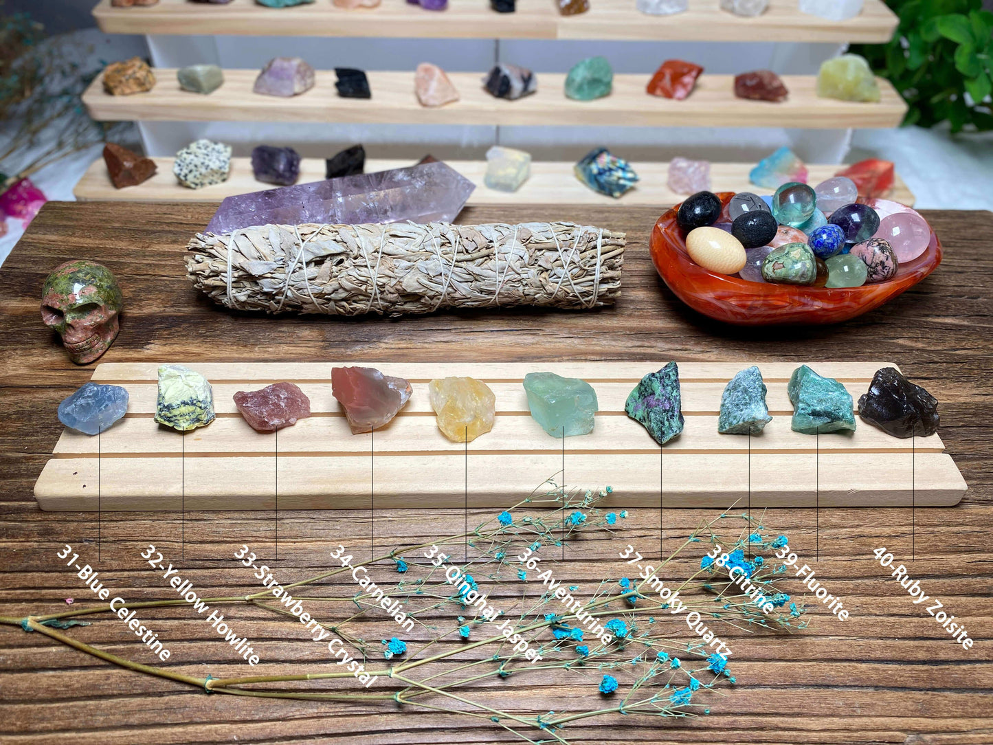 Wholesale Raw Crystals Gift Set, 70 Varieties, Aromatherapy Stones, Perfect for Aligning Seven Chakras, Unique Spiritual Healing Collection