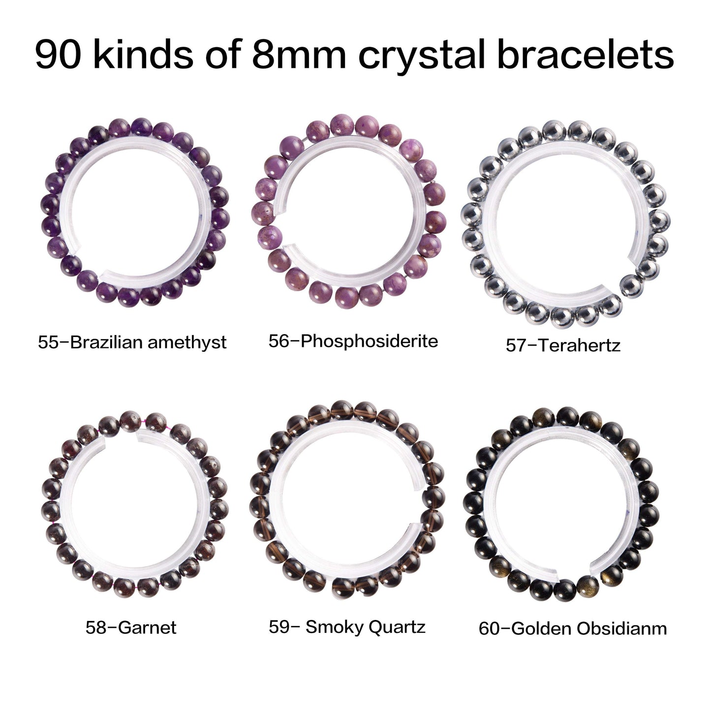 crystal bracelet 90 kinds of 8mm Natural bracelets