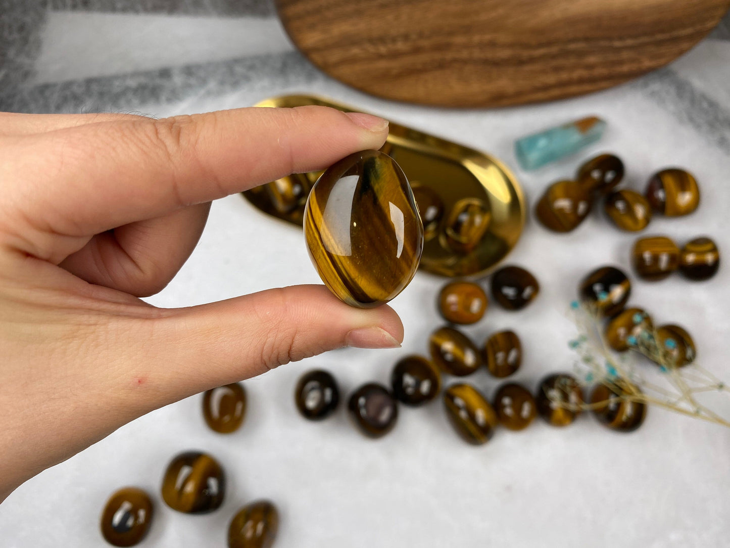 Tiger eye Tumble Stone 20-30mm 100g,Healing Crystal,Home Decor,For Gift