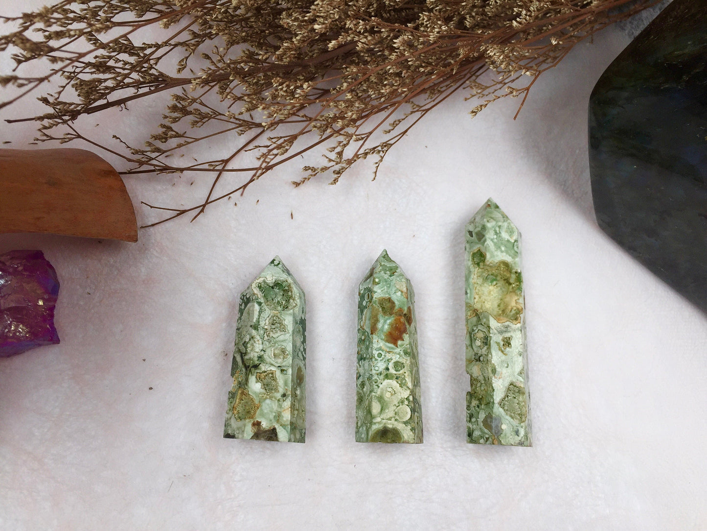 Rainforest Tower,Rainforest Point,Crystal Tower/Wand,Healing Crystal,Reiki Chakra Stone,Home Decor,For Gift