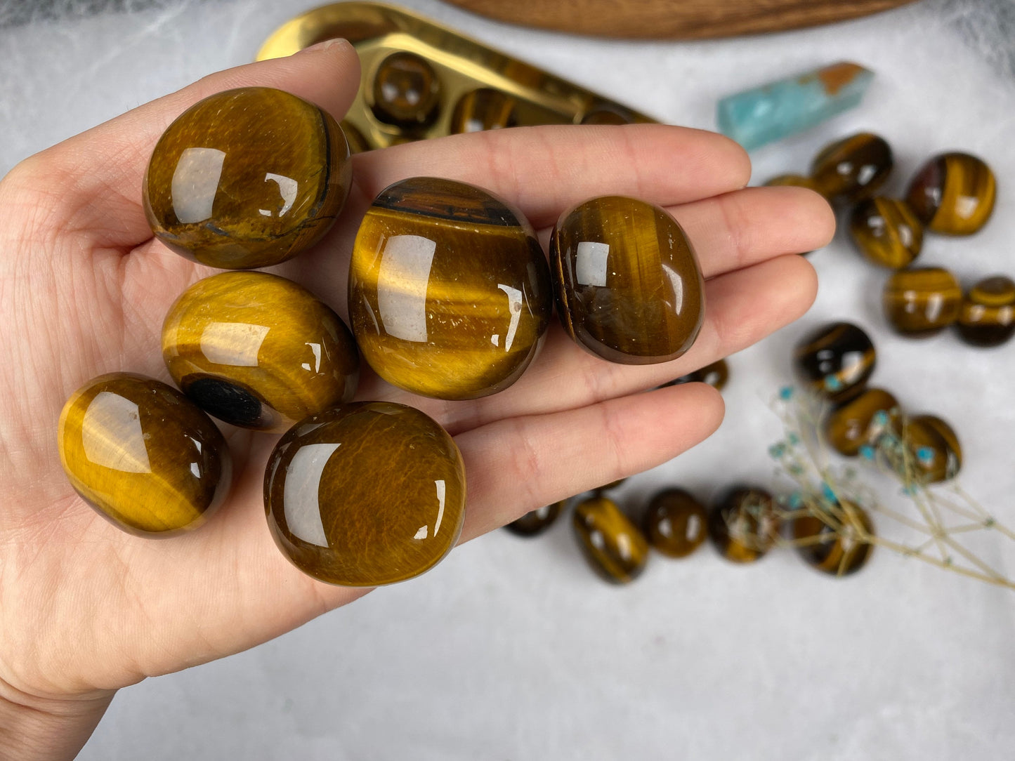 Tiger eye Tumble Stone 20-30mm 100g,Healing Crystal,Home Decor,For Gift