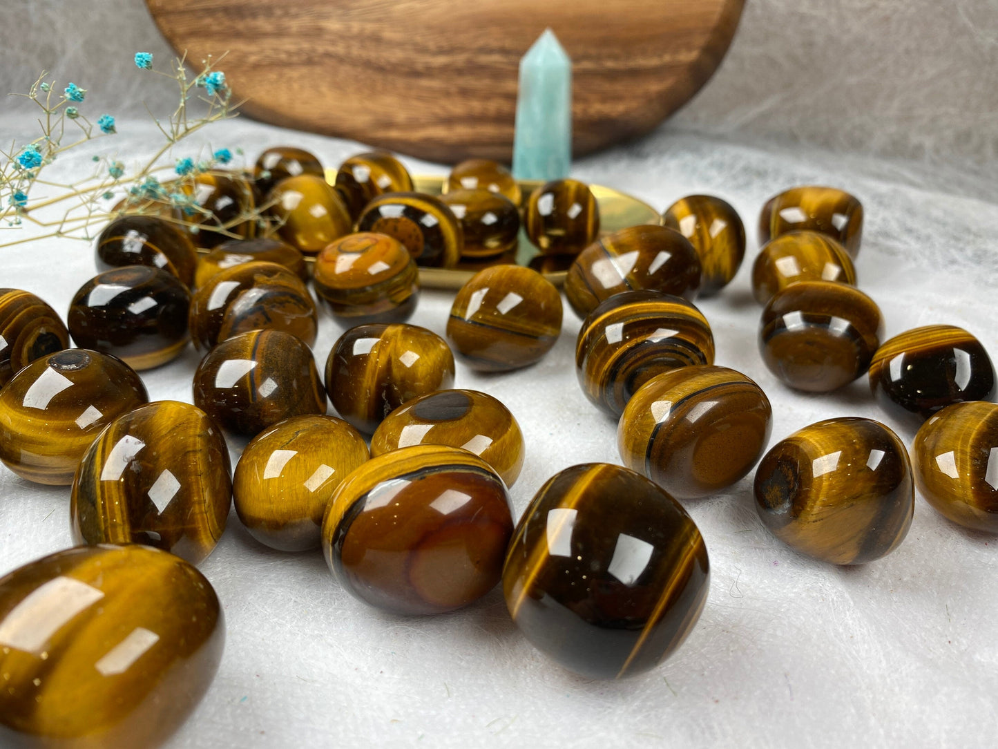 Tiger eye Tumble Stone 20-30mm 100g,Healing Crystal,Home Decor,For Gift