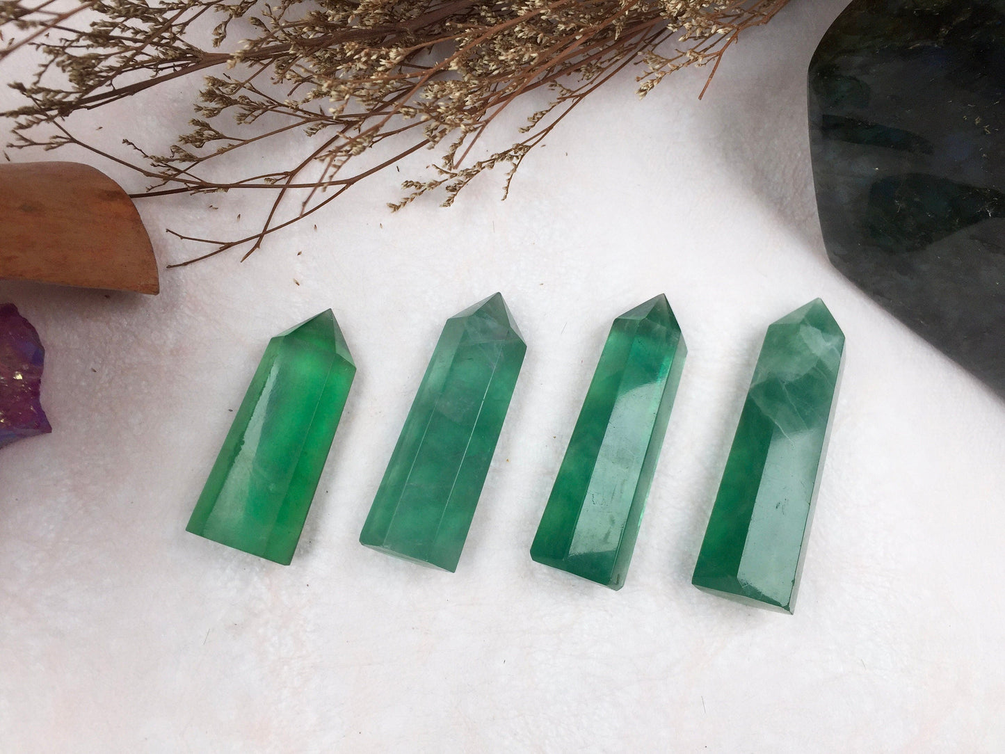 Green Fluorite Tower,Fluorite Point,Crystal Tower/Wand,Healing Crystal,Reiki Chakra Stone,Home Decor,For Giftwa
