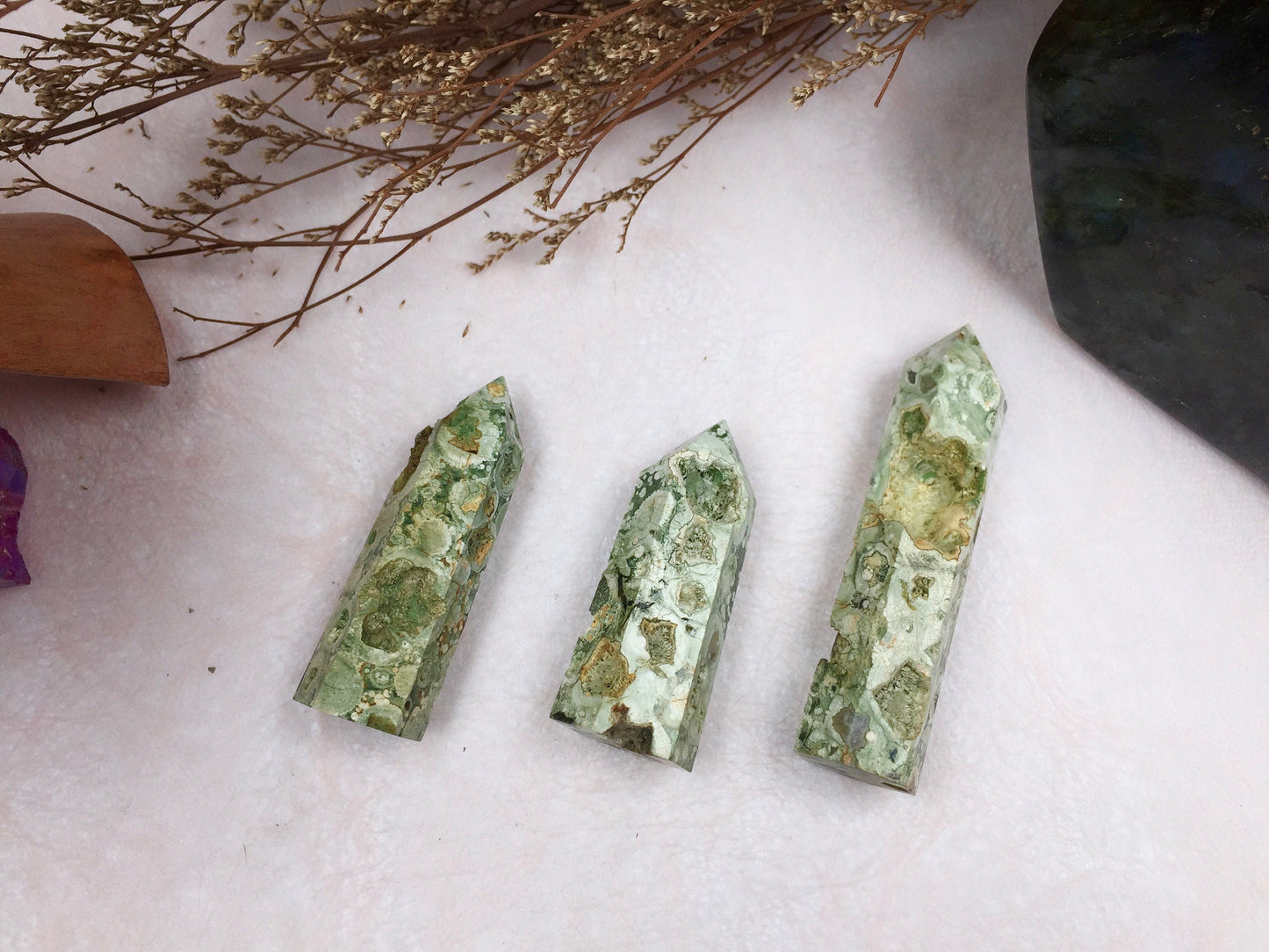 Rainforest Tower,Rainforest Point,Crystal Tower/Wand,Healing Crystal,Reiki Chakra Stone,Home Decor,For Gift