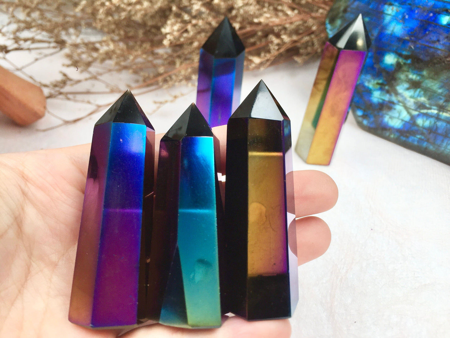 Aura Obsidian Tower, Black Obsidian Crystal Point, Healing Stone, Energy Amplifier, Protective Amulet, Meditation Decor, Spiritual Gift