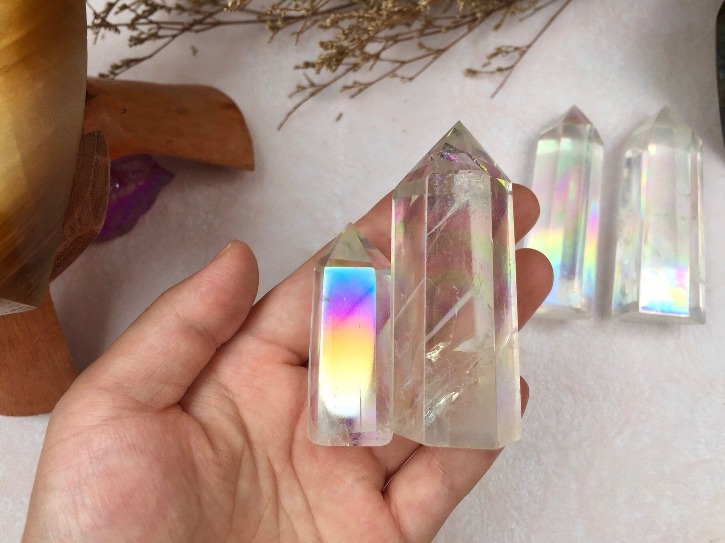 Aura Crystal quartz tower-point gifts for yourself and friends