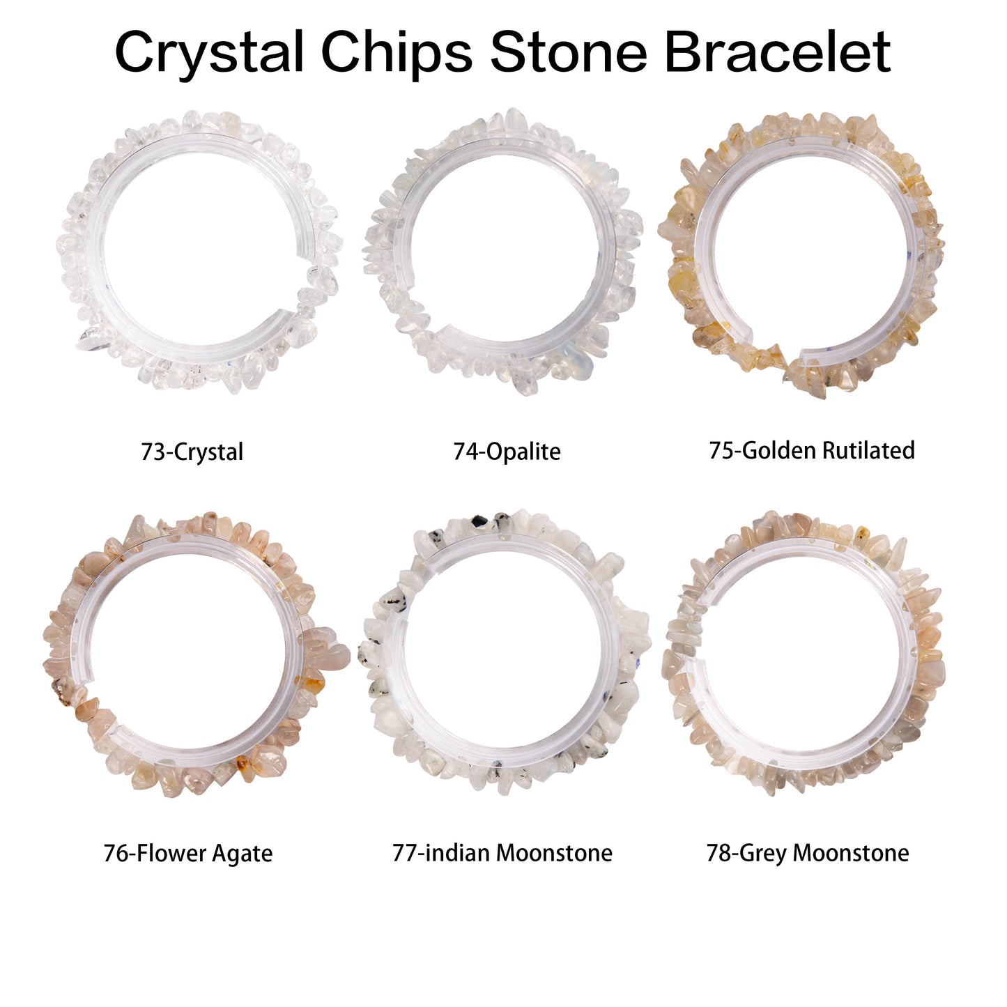 Natural crystal chips bracelet 100 kinds of bracelets 4PC