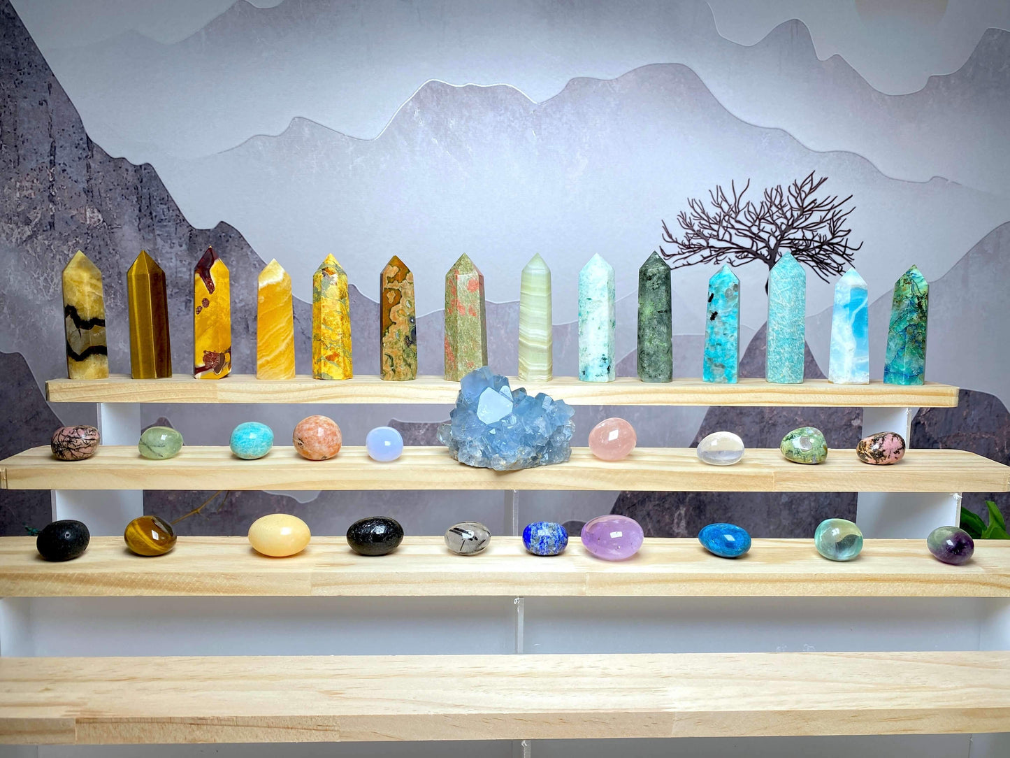 Crystal tower Wholesale nutural healing 100 kinds No.71-100