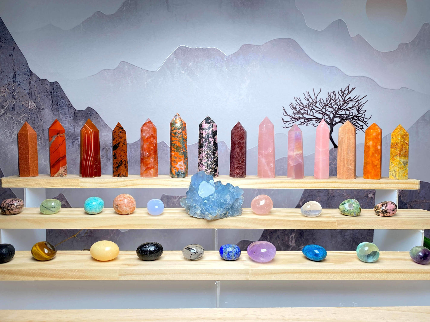 Crystal tower Wholesale nutural healing 100 kinds No.71-100