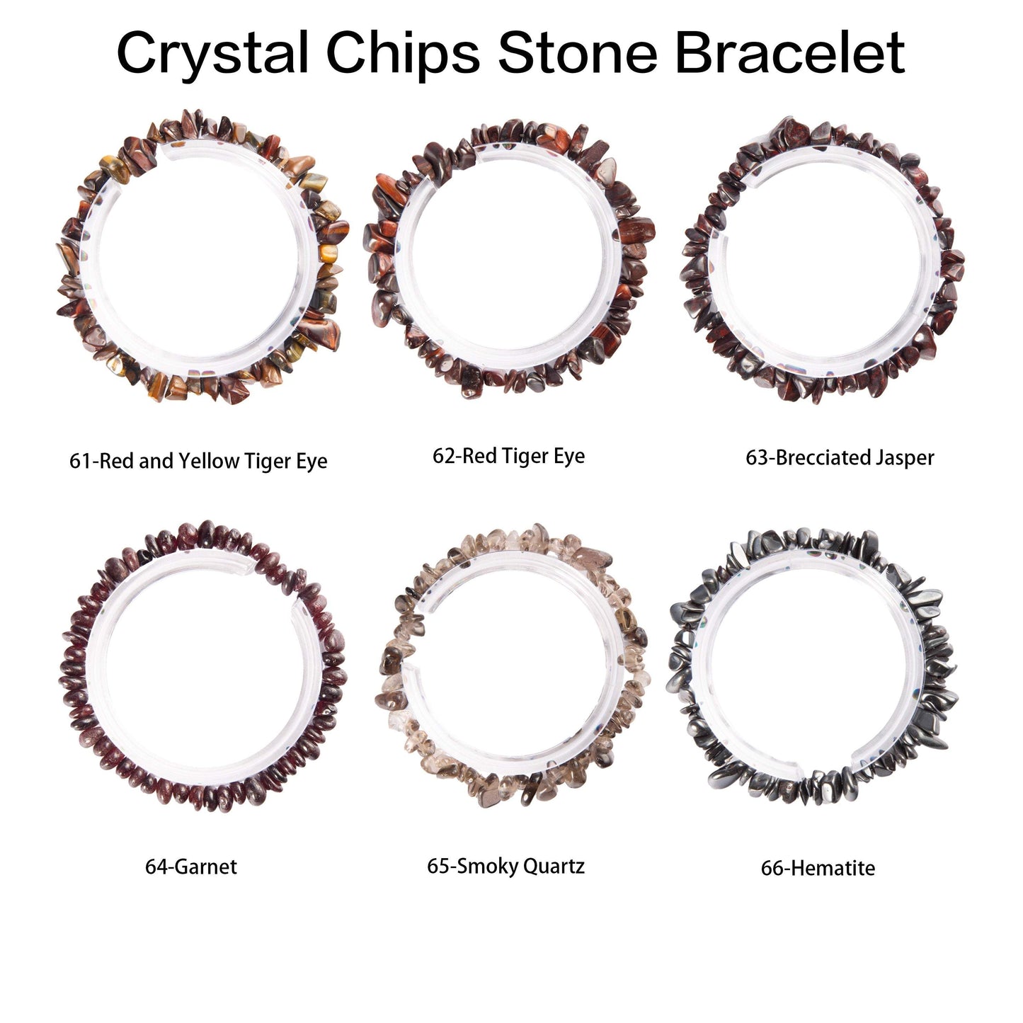 Natural crystal chips bracelet 100 kinds of bracelets No.71-100