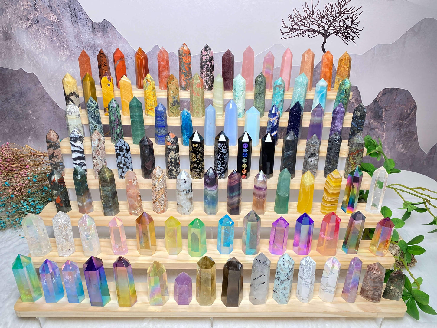 Crystal tower Wholesale nutural healing 100 kinds No.71-100