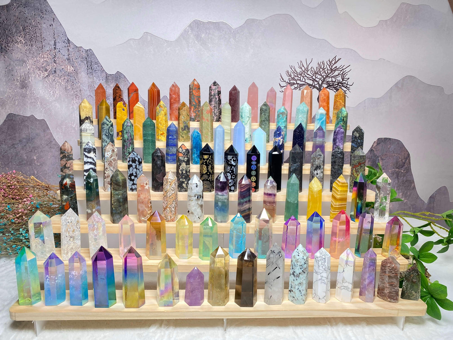 Crystal tower Wholesale nutural healing 100 kinds No.71-100