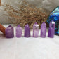 Natural Raw Amethyst Crystal Tower - Polished Healing and Energy Tower for Spiritual Reiki