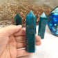 Natural Raw Blue Apatite Crystal Tower - Polished Healing and Energy Tower for Reiki