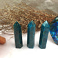 Natural Raw Blue Apatite Crystal Tower - Polished Healing and Energy Tower for Reiki