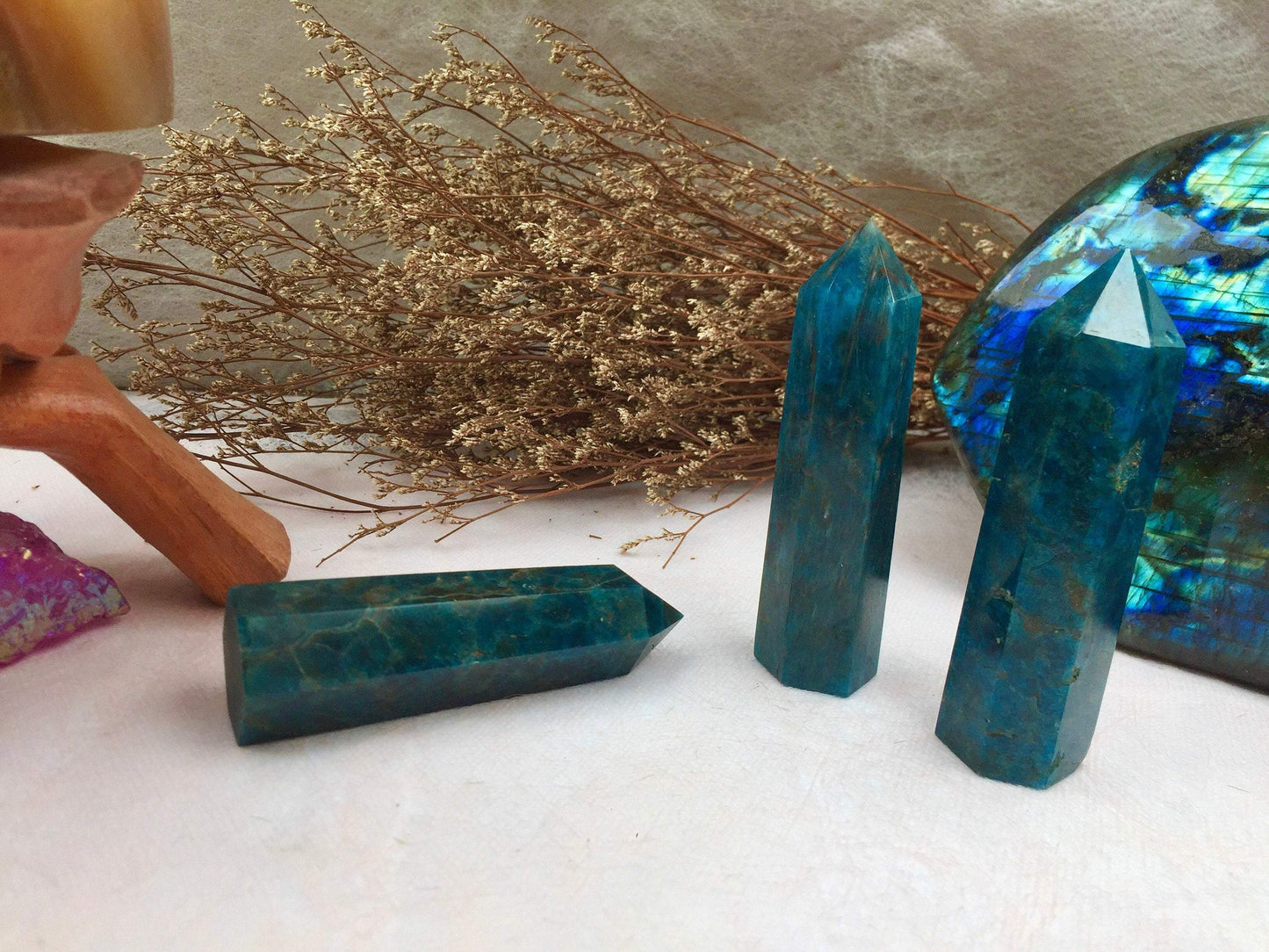 Apatite Tower-point Crystal Tower/Wand,Healing Crystal,Reiki Chakra Stone,Home Decor,For Gift