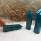 Natural Raw Blue Apatite Crystal Tower - Polished Healing and Energy Tower for Reiki