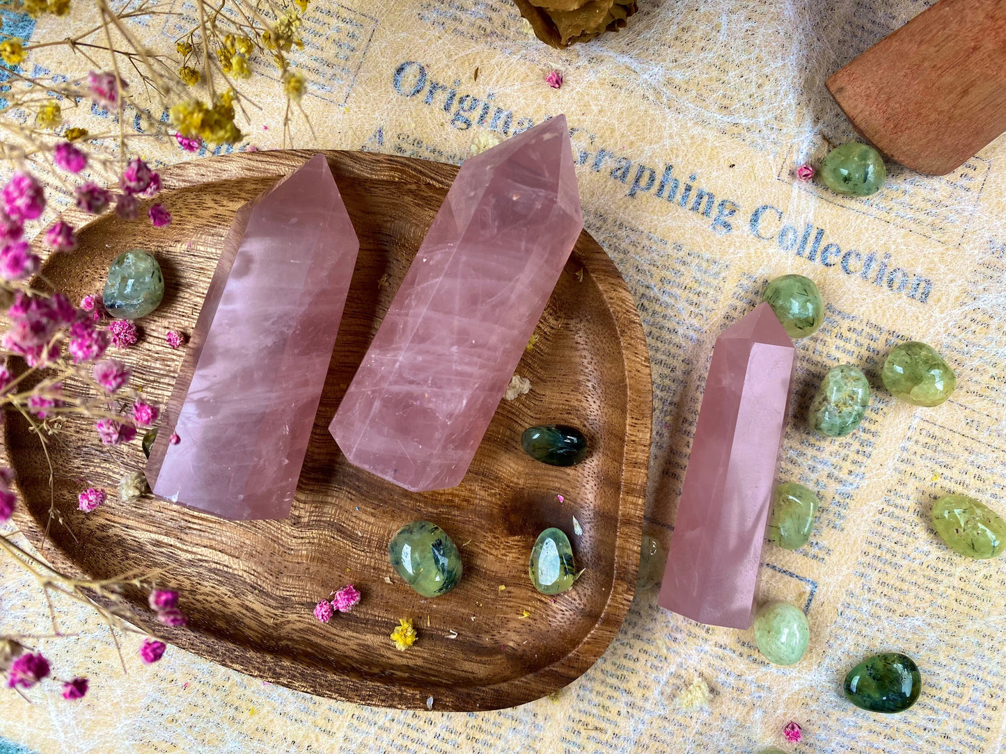 Rose Quartz Crystal tower  Love Attraction Crystal Rose Quartz Reiki Stone Soothing Energy Crystal