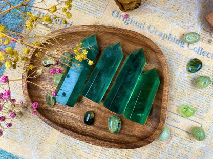 Green Fluorite Tower Green Crystal Tower Healing Tower Energy Stone