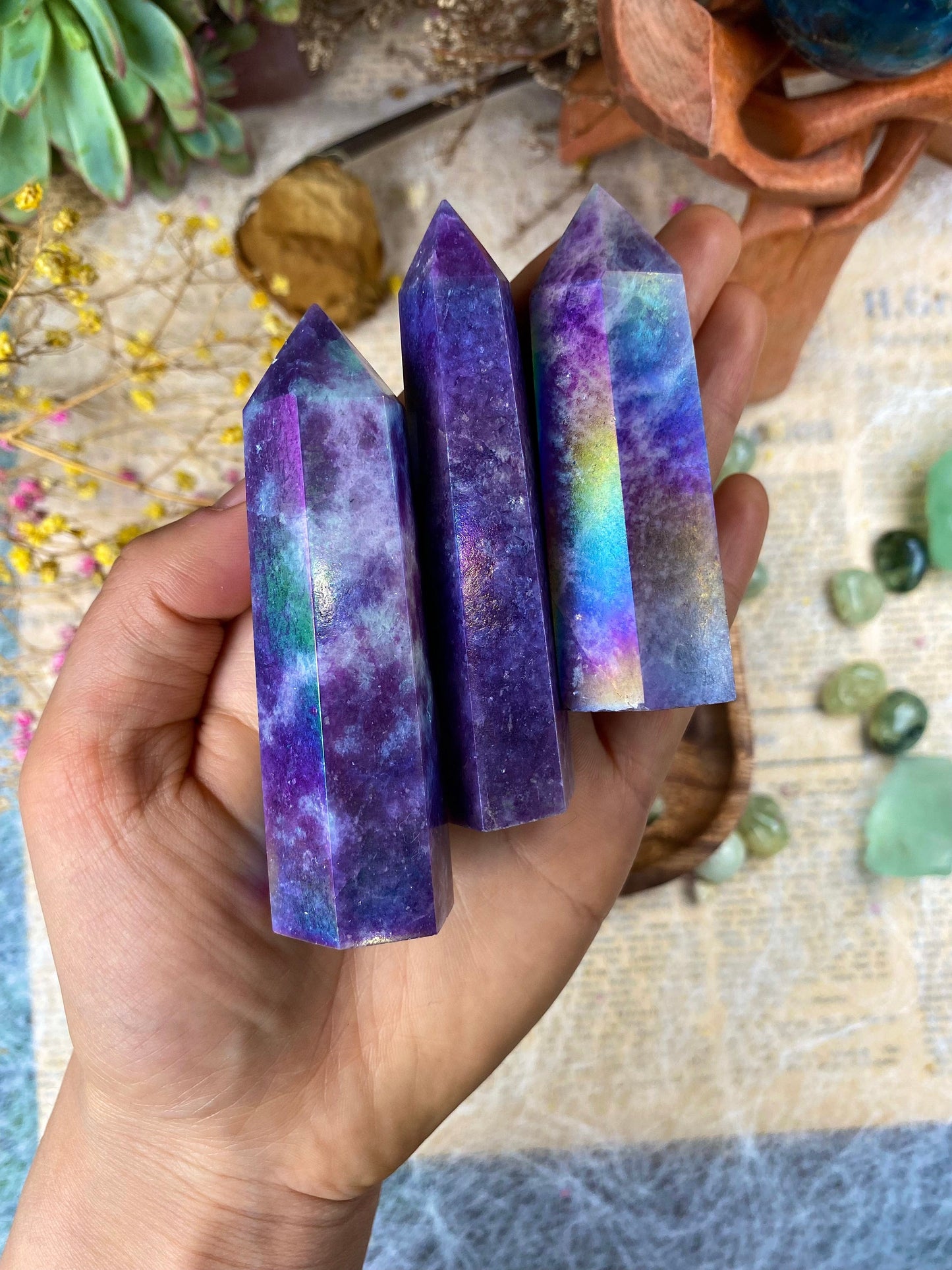 Aura Lepidolite Tower Healing Crystal Inner Peace Aura Lepidolite Crystal for Stress Reduction Enhancing Spiritual Connection