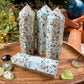 Kiwi Jasper Tower Crystal Healing Energy Balancing Stone