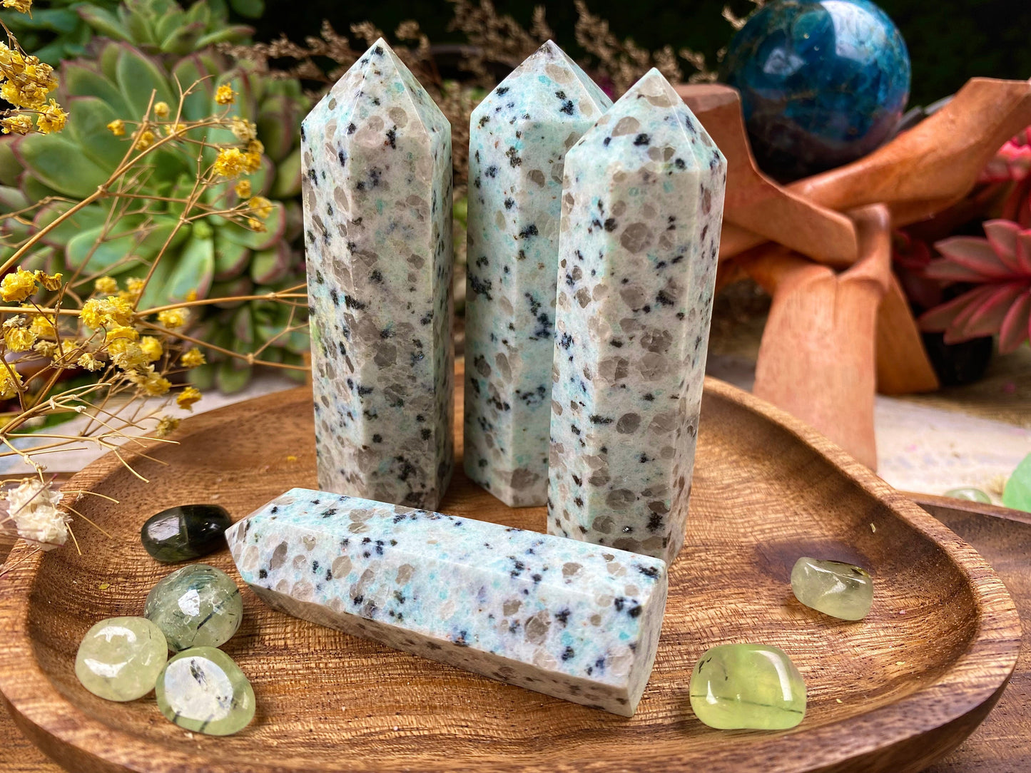 Kiwi Jasper Tower Crystal Healing Energy Balancing Stone