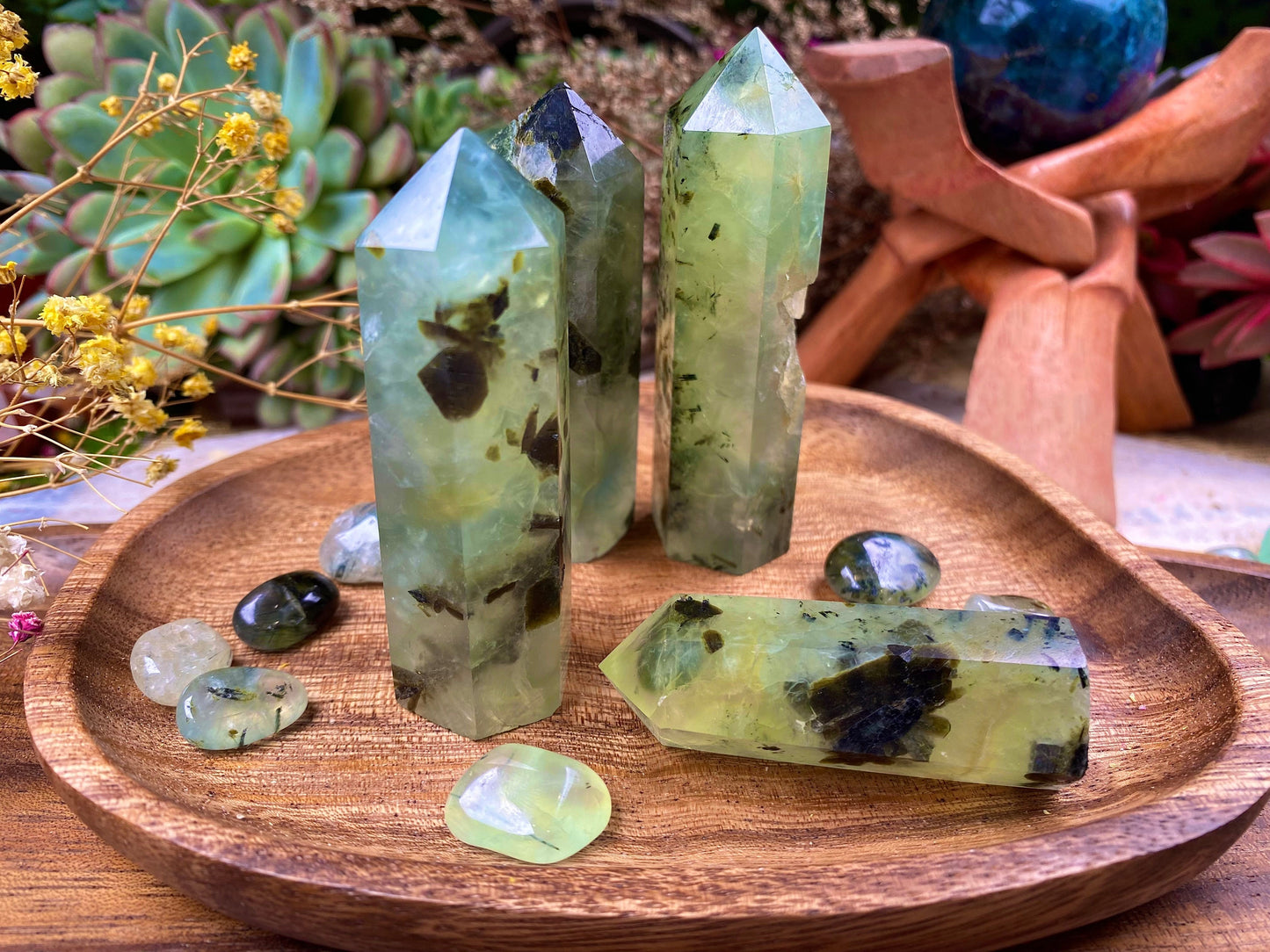 Prehnite Tower Healing Prehnite Crystal Prehnite Home Decor Prehnite Spiritual Journey Aid