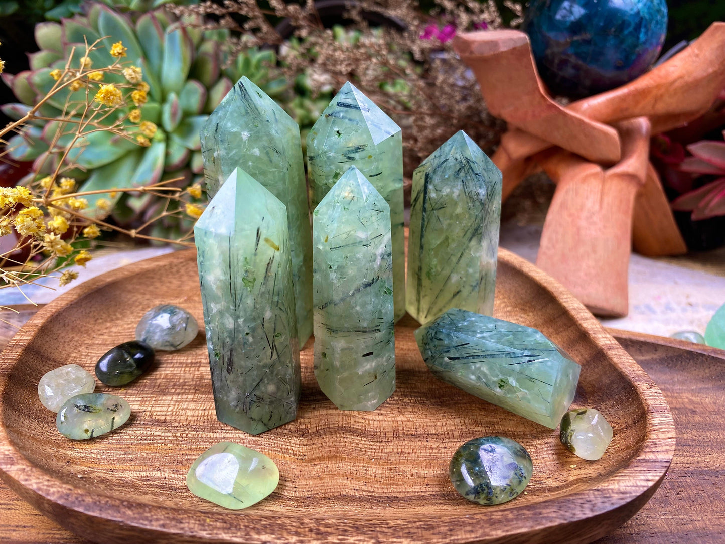 Prehnite Tower Healing Prehnite Crystal Prehnite Home Decor Prehnite Spiritual Journey Aid