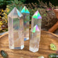 Aura Quartz Crystal Tower Meditation Tool Aura-Enhanced Quartz Crystal Obelisk
