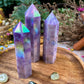 Aura Lepidolite Tower Healing Crystal Inner Peace Aura Lepidolite Crystal for Stress Reduction Enhancing Spiritual Connection