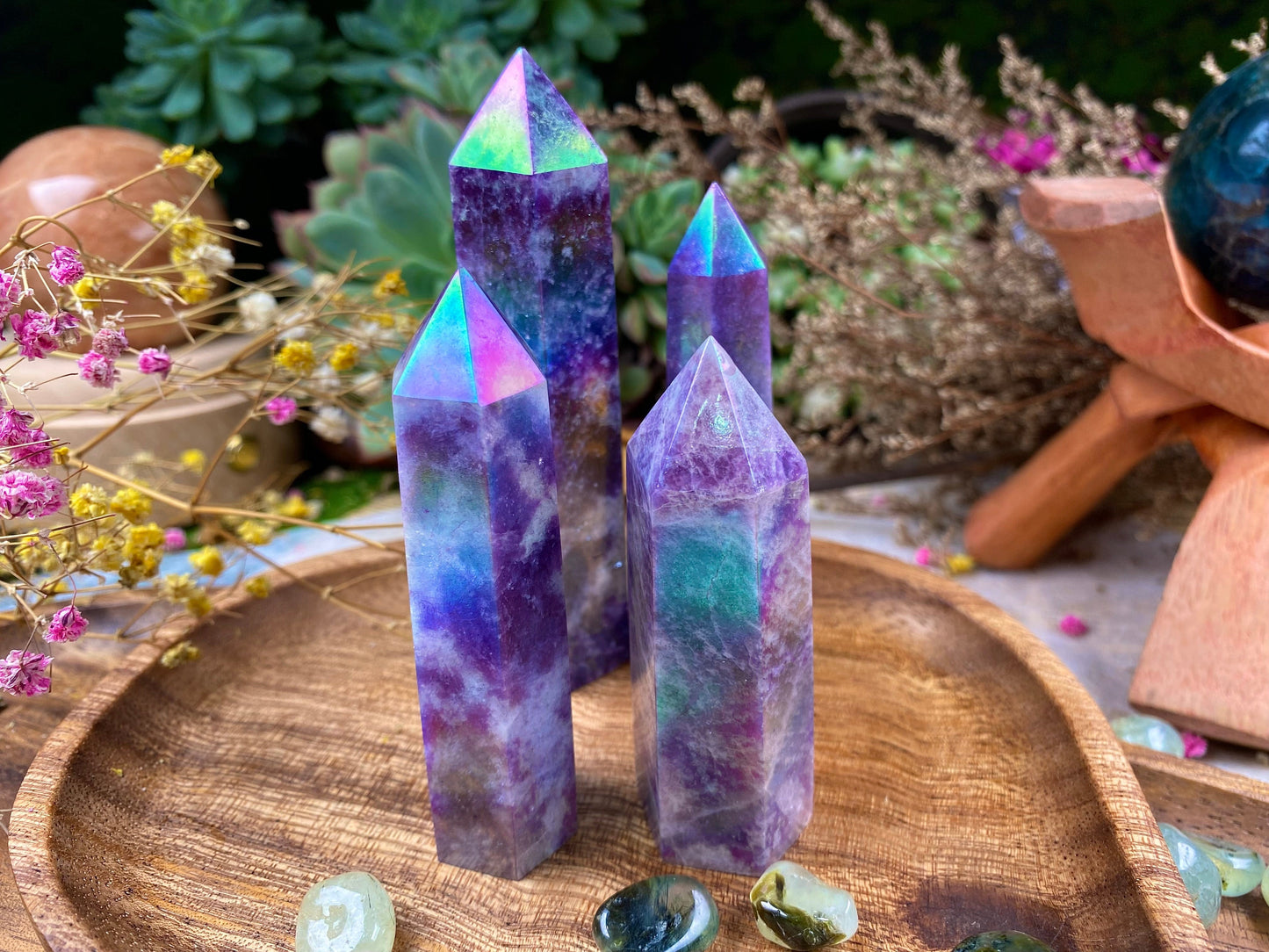 Aura Lepidolite Tower Healing Crystal Inner Peace Aura Lepidolite Crystal for Stress Reduction Enhancing Spiritual Connection