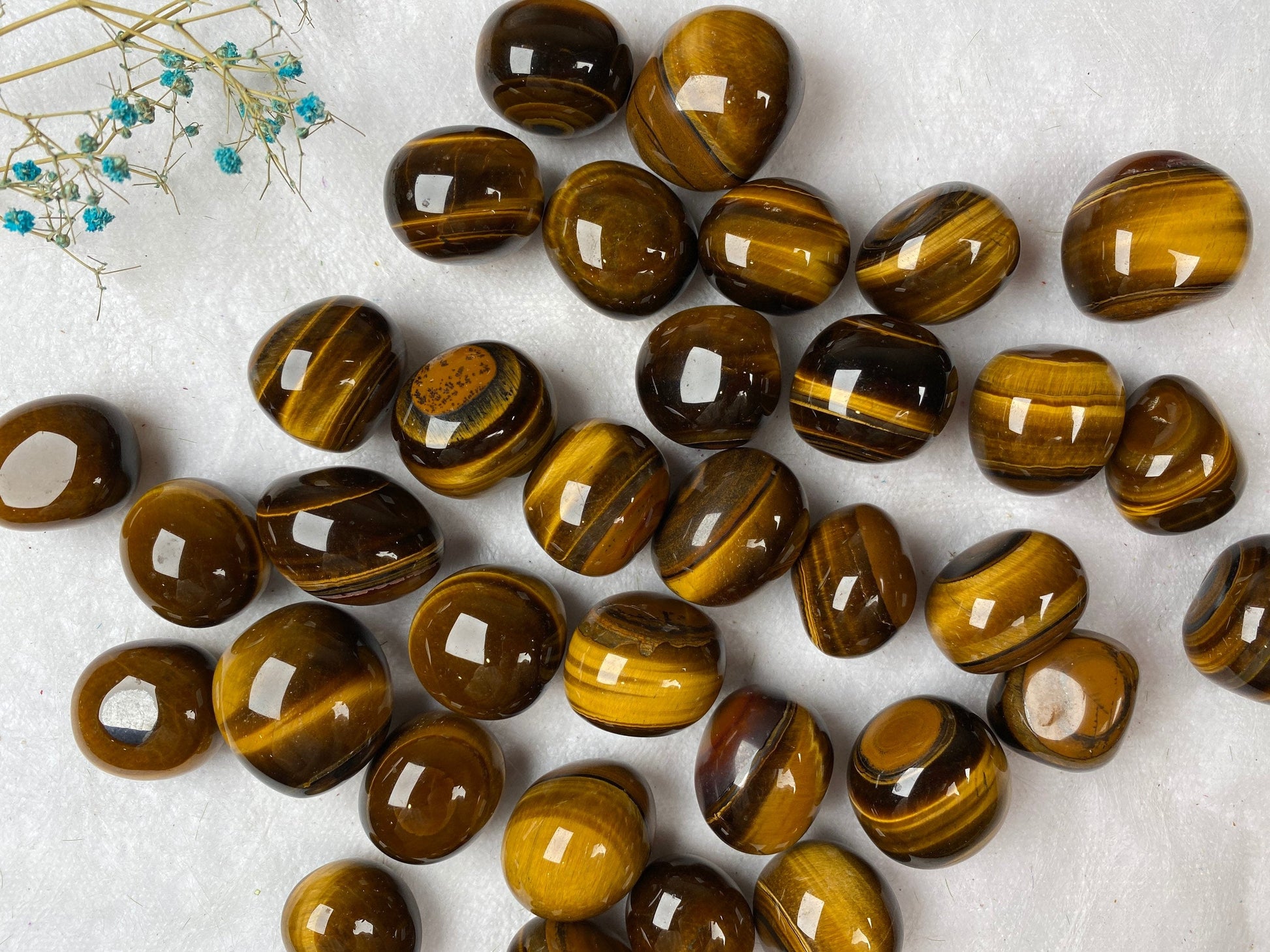 Tiger eye Tumble Stone 20-30mm 100g，Healing Crystal，Home Decor，For Gift