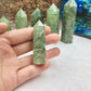 Prehnite Tower，Prehnite Point，Crystal Tower/Wand，Healing Crystal，Reiki Chakra Stone，Home Decor，For Gift