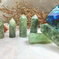 Prehnite Tower，Prehnite Point，Crystal Tower/Wand，Healing Crystal，Reiki Chakra Stone，Home Decor，For Gift