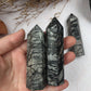 Black Line Stone Tower,Black Line Stone Point,Crystal Tower/Wand,Healing Crystal,Reiki Chakra Stone,Home Decor,For Gift