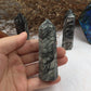 Black Line Stone Tower,Black Line Stone Point,Crystal Tower/Wand,Healing Crystal,Reiki Chakra Stone,Home Decor,For Gift