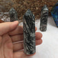 Black Line Stone Tower,Black Line Stone Point,Crystal Tower/Wand,Healing Crystal,Reiki Chakra Stone,Home Decor,For Gift
