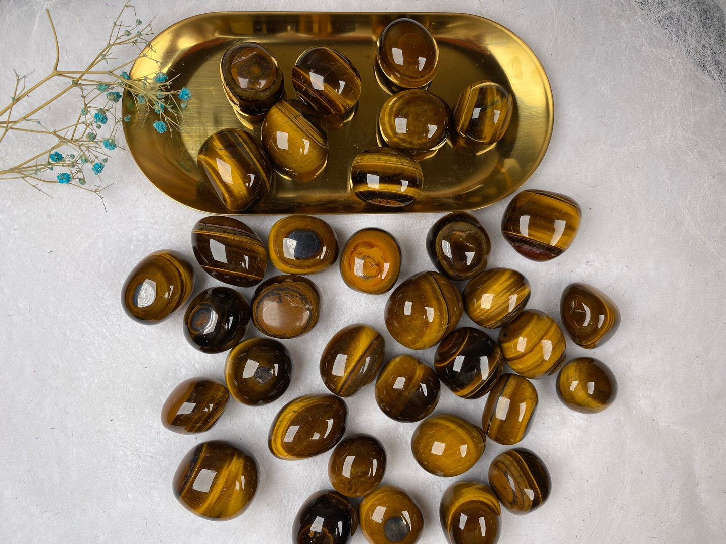 Tiger eye Tumble Stone 20-30mm 100g，Healing Crystal，Home Decor，For Gift