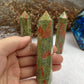 Unakite tower-point crystal tower gifts for friends new home gifts