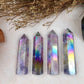 Aura Lepidolite Tower: Stress Relief, Sleep Aid, Spiritual Healing, Energy Cleanse, Meditation Support, Home Decor, Unique Spiritual Gift