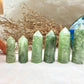 Prehnite Tower，Prehnite Point，Crystal Tower/Wand，Healing Crystal，Reiki Chakra Stone，Home Decor，For Gift