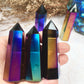 Aura Obsidian Tower, Black Obsidian Crystal Point, Healing Stone, Energy Amplifier, Protective Amulet, Meditation Decor, Spiritual Gift