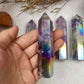 Aura Lepidolite Tower: Stress Relief, Sleep Aid, Spiritual Healing, Energy Cleanse, Meditation Support, Home Decor, Unique Spiritual Gift