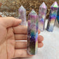 Aura Lepidolite Tower: Stress Relief, Sleep Aid, Spiritual Healing, Energy Cleanse, Meditation Support, Home Decor, Unique Spiritual Gift