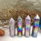 Aura Lepidolite Tower: Stress Relief, Sleep Aid, Spiritual Healing, Energy Cleanse, Meditation Support, Home Decor, Unique Spiritual Gift