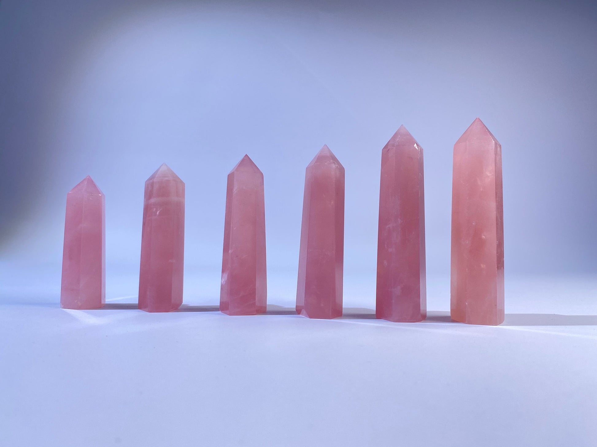 Natural Rose Quartz Tower, Healing Crystal Point, 1.5''-6'' - Promote Love, Emotional Healing & Balance