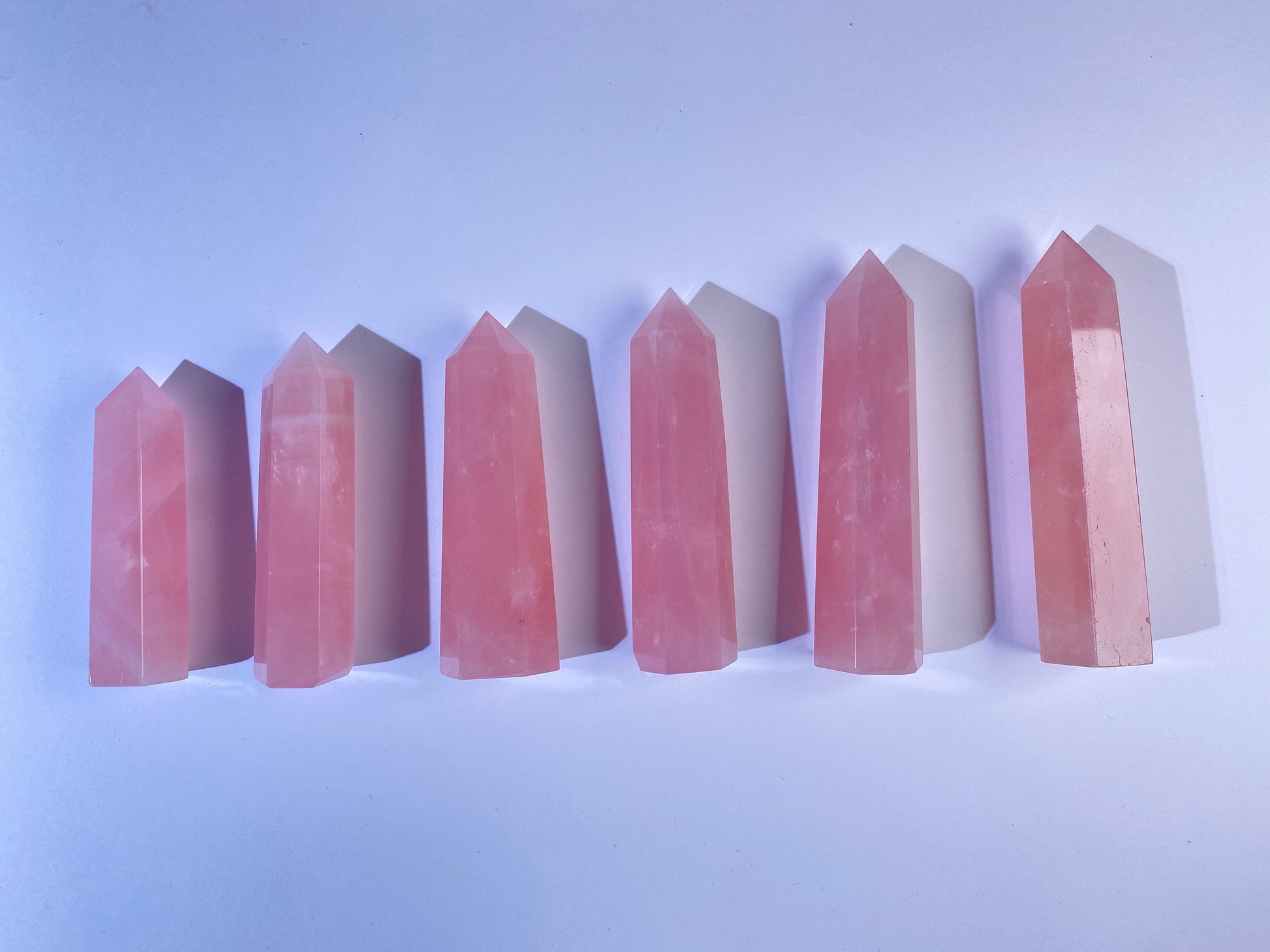 Natural Rose Quartz Tower, Healing Crystal Point, 1.5''-6'' - Promote Love, Emotional Healing & Balance